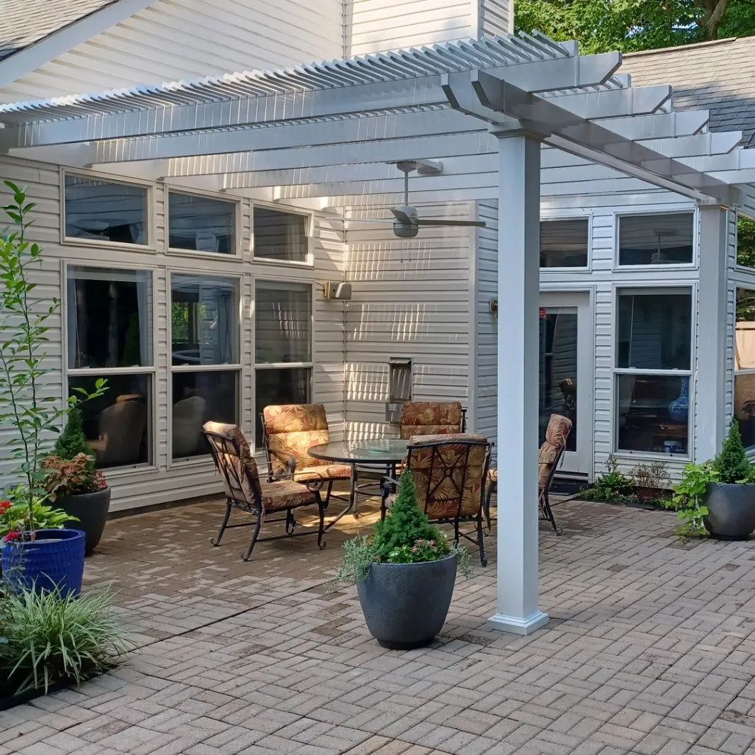 10' x 12' Backyard Pergola Attached to House - Made in USA