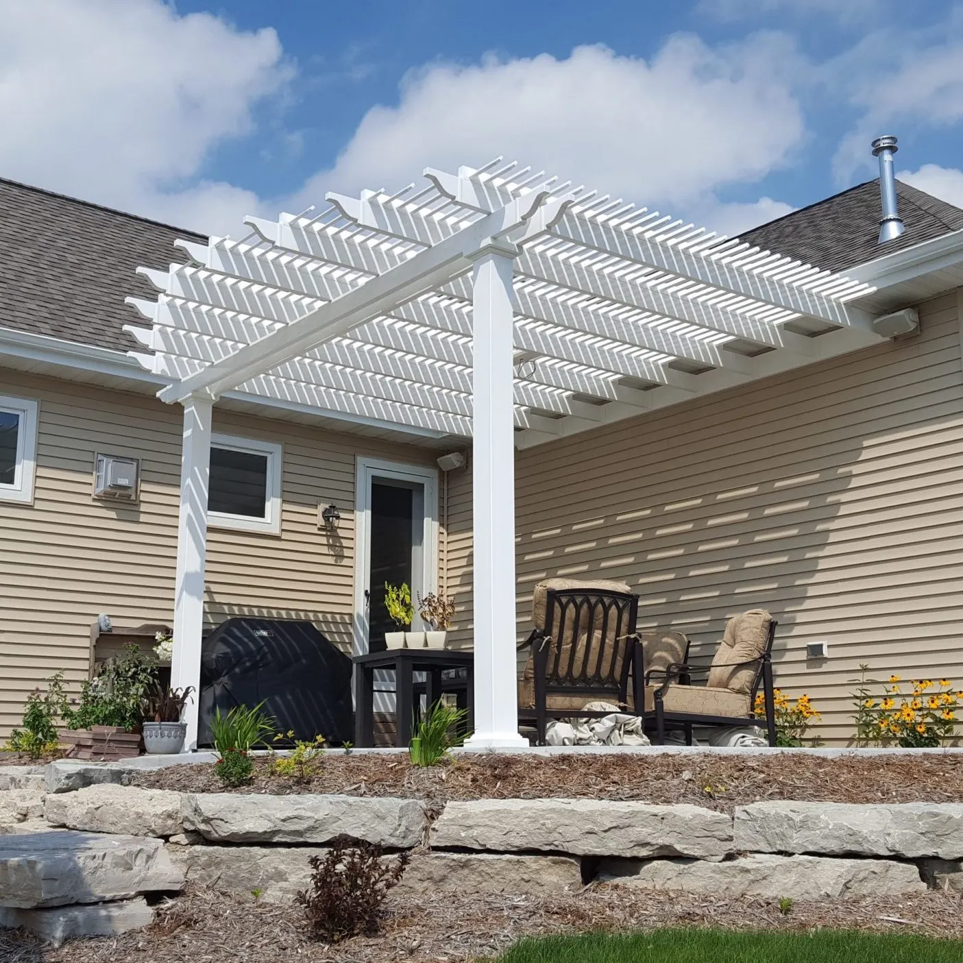 10' x 12' Backyard Pergola Attached to House - Made in USA