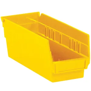 11 5/8 x 4 1/8 x 4" Yellow Plastic Shelf Bin Boxes