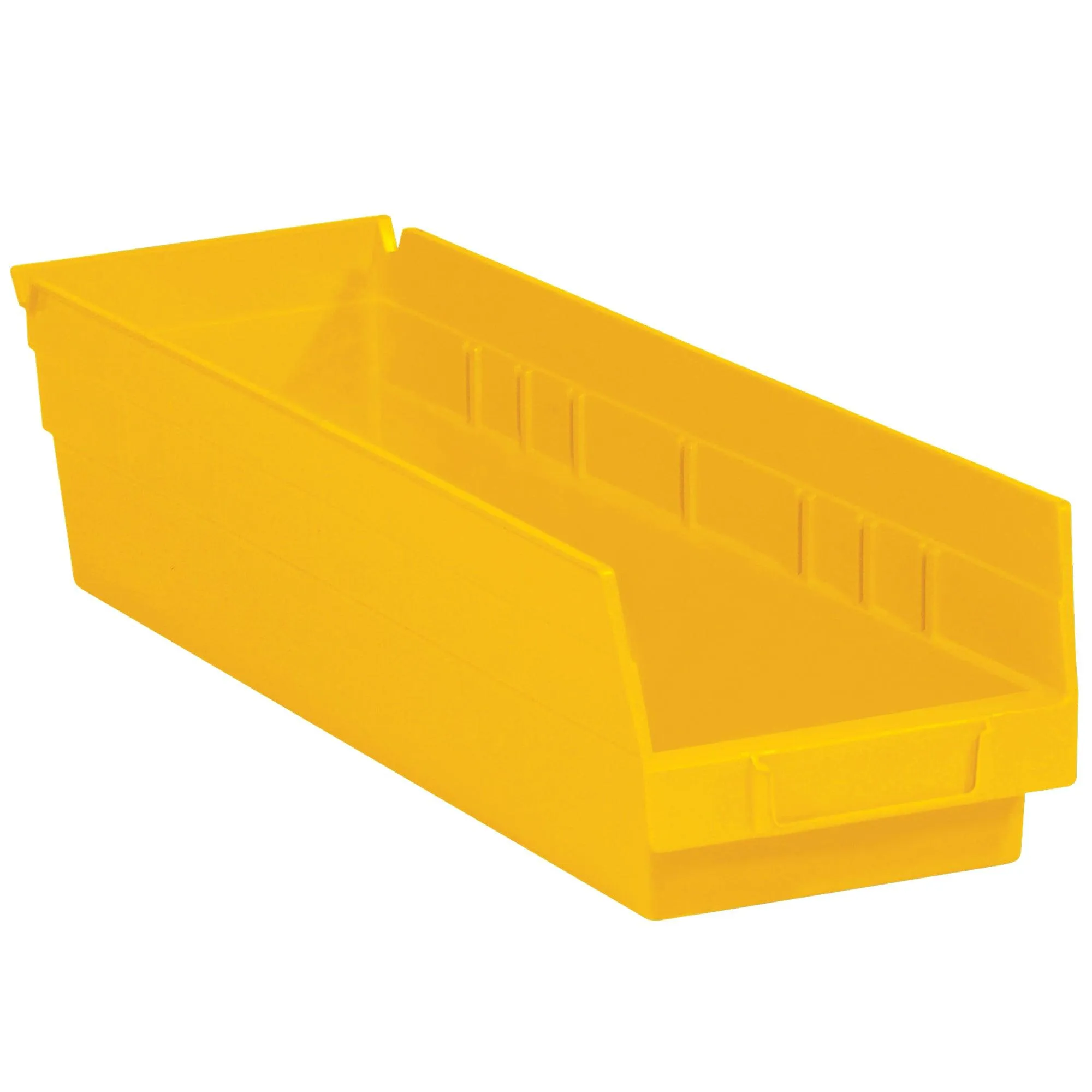 17 7/8 x 4 1/8 x 4" Yellow Plastic Shelf Bin Boxes