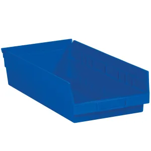 17 7/8 x 8 3/8 x 4" Blue Plastic Shelf Bin Boxes