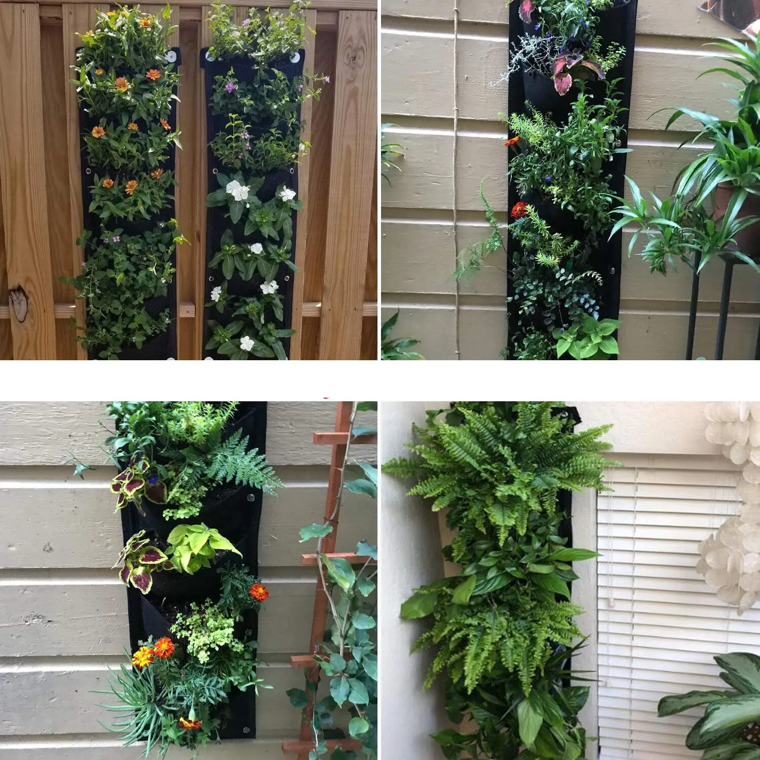 2 Pc 4-7 Pocket Hanging Horizontal/Vertical Garden Wall Planter Yard Garden Home