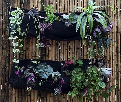 2 Pc 4-7 Pocket Hanging Horizontal/Vertical Garden Wall Planter Yard Garden Home