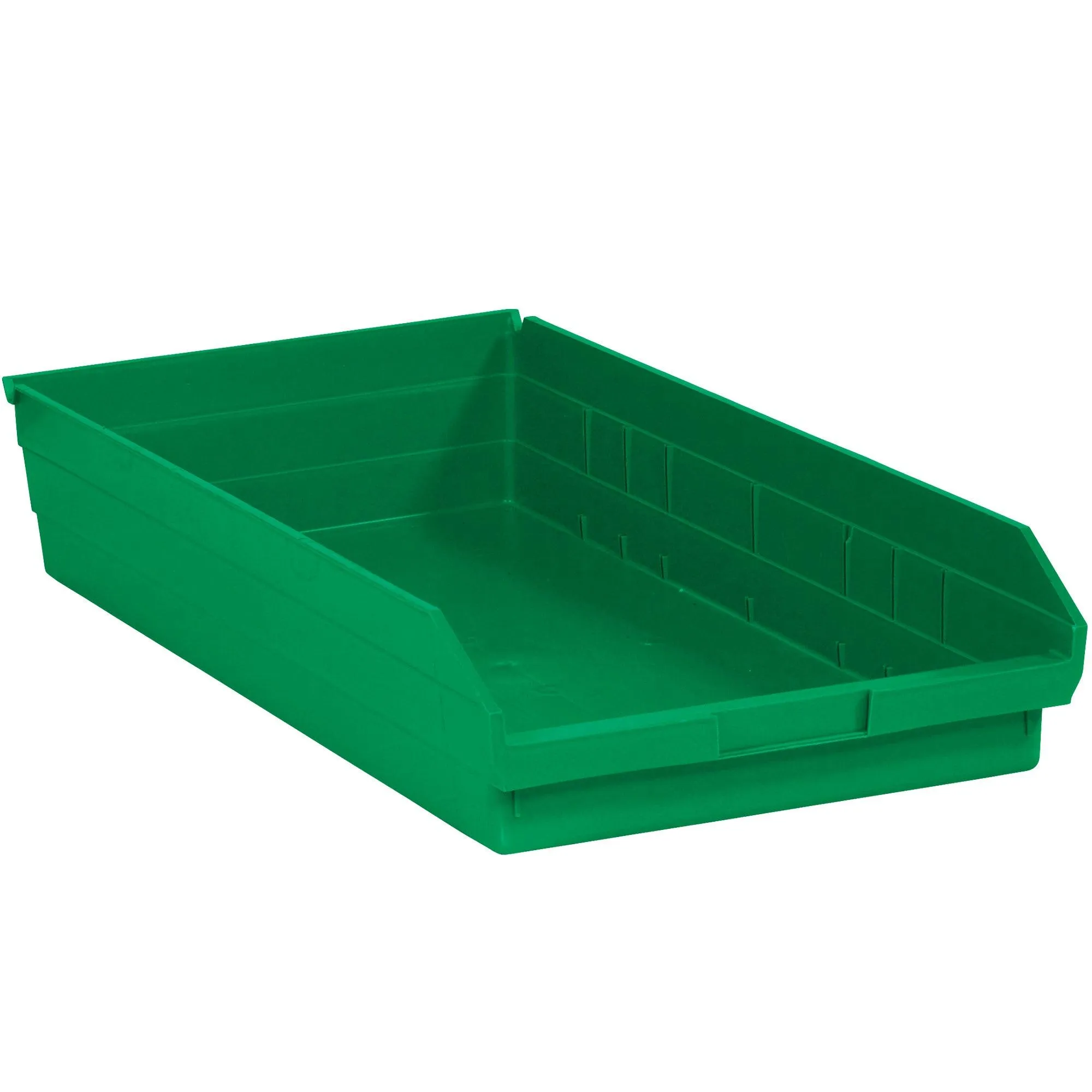 23 5/8 x 11 1/8 x 4" Green Plastic Shelf Bin Boxes