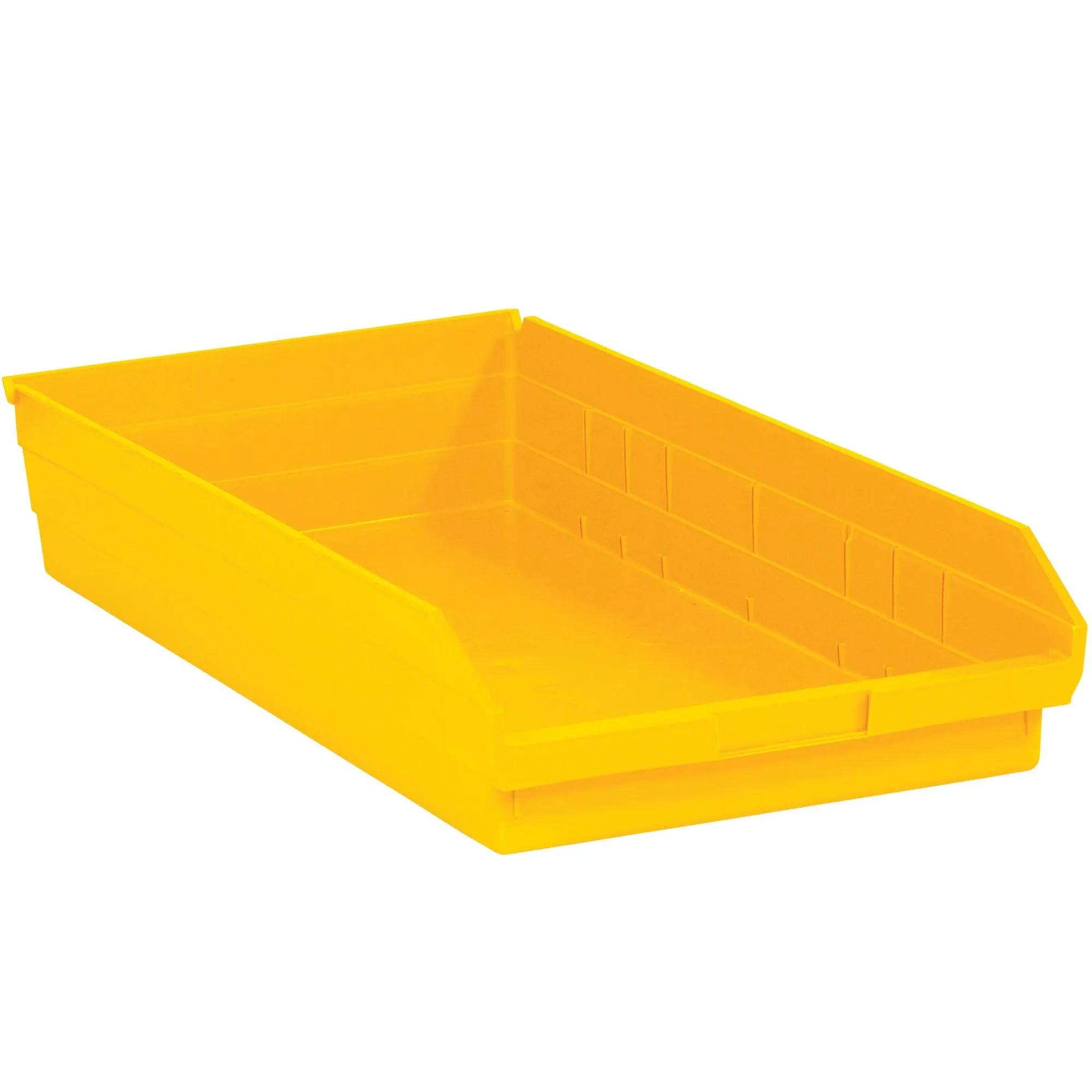 23 5/8 x 11 1/8 x 4" Yellow Plastic Shelf Bin Boxes