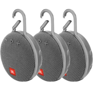 3 Units JBL Clip 3 Portable Waterproof Wireless Bluetooth Speaker Gray