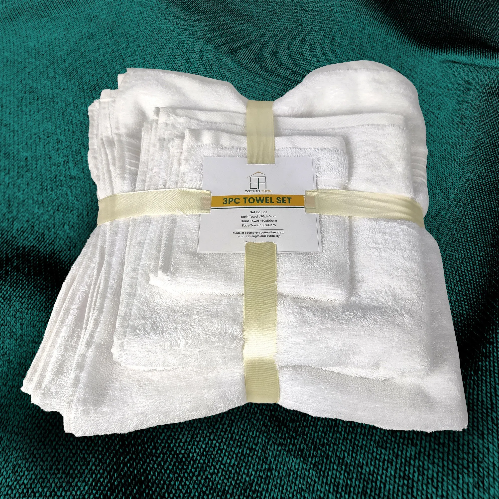 3pc Towel Combo Set - White