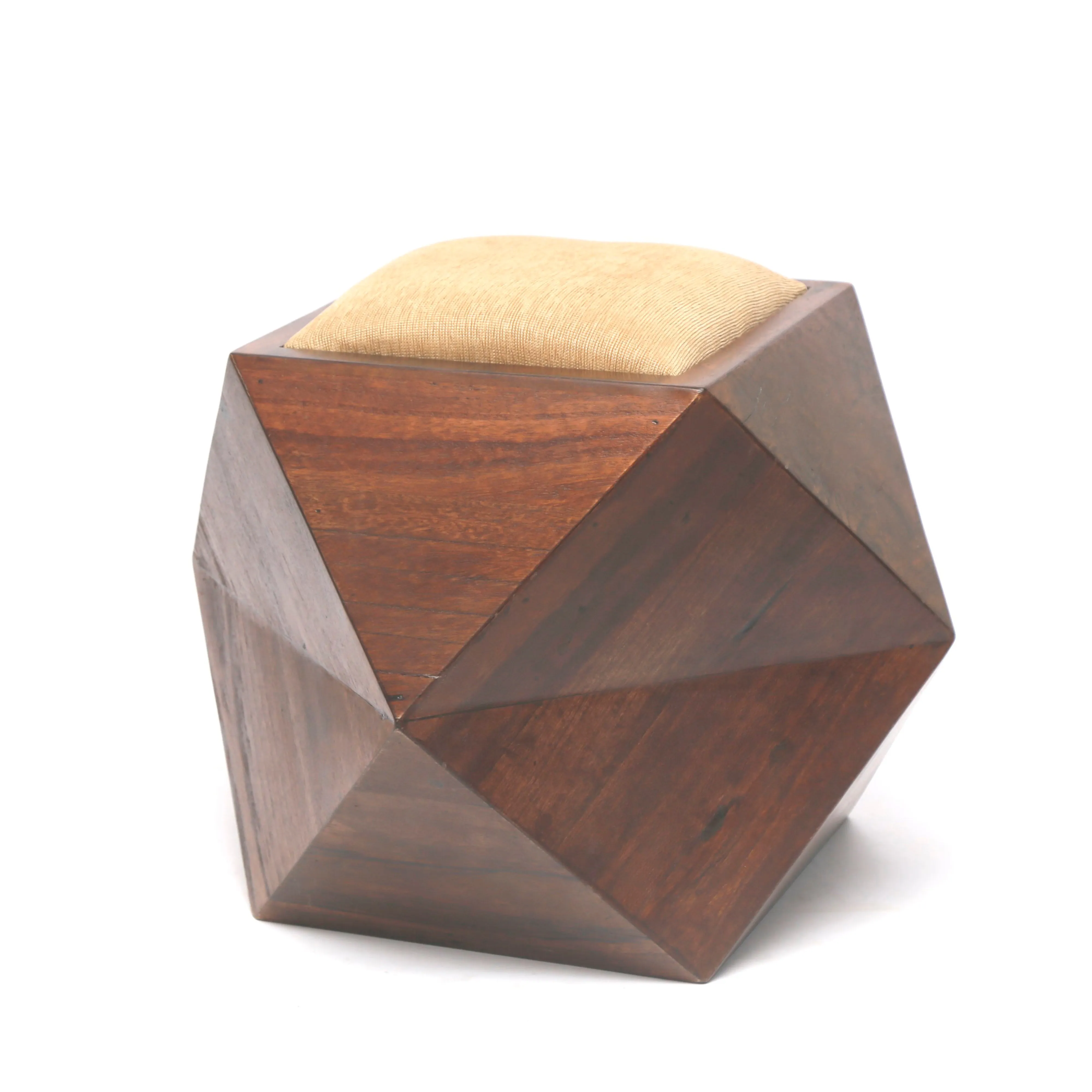 Abstract Cube Wooden Stool