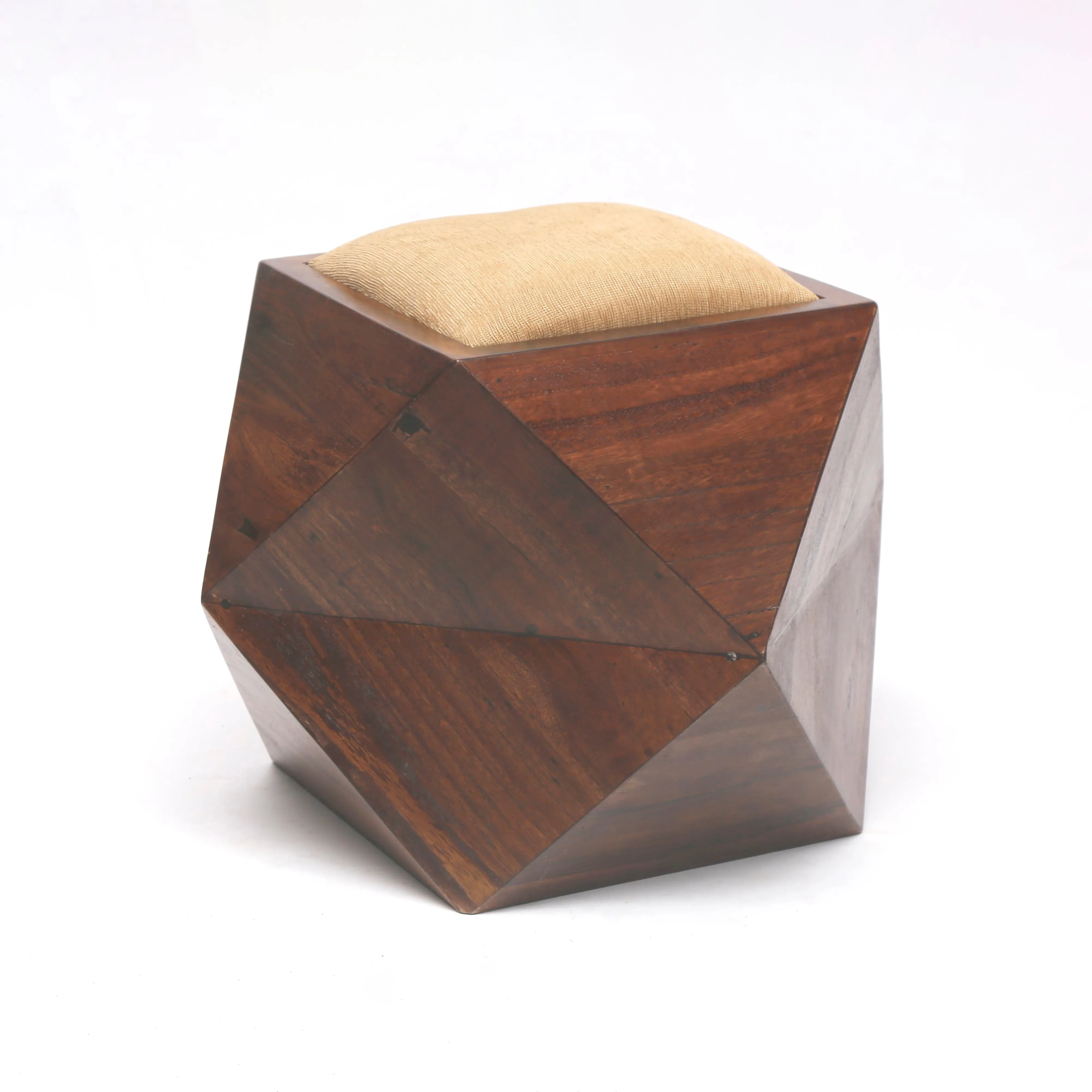 Abstract Cube Wooden Stool