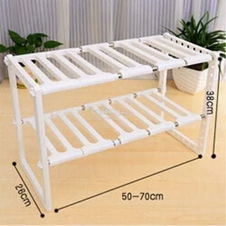 Adjustable Pool Space Kitchen Storage Rack 2 Tier