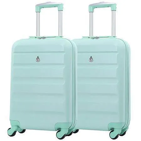 Aerolite 55cm Lightweight Hard Shell 8 Wheels Cabin Suitcase 21" (55x35x20cm), Approved for Ryanair (Priority), easyJet Plus, British Airways, Virgin Atlantic, Jet2 and More (x2 Set)