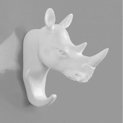 Animal Hook Decoration Wall Storage Rhinoceros Simulation Wall Hanging