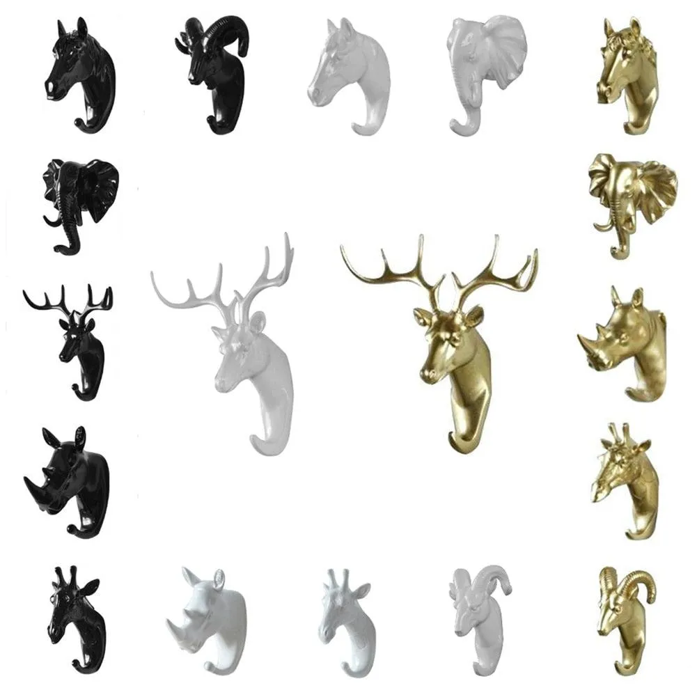 Animal Hook Decoration Wall Storage Rhinoceros Simulation Wall Hanging