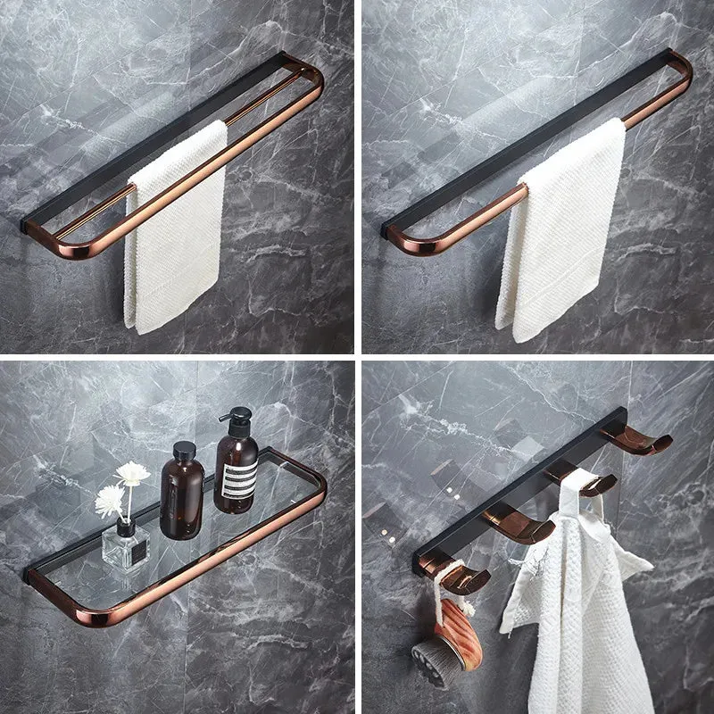 Bath Hardware Accessory Brass Towel Rack Corner Shelf Tissue Holder