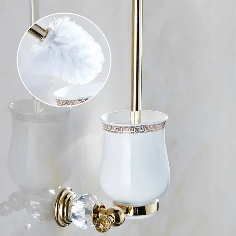 Bathroom Towel Shelf Gold Finished Bath Toilet Bathroom Accessories