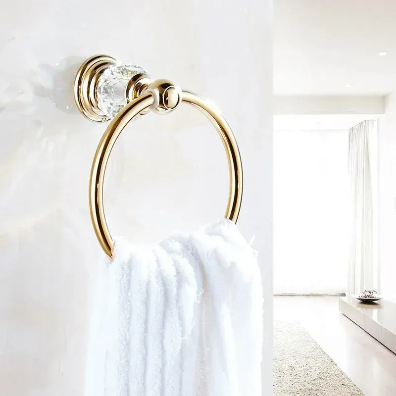 Bathroom Towel Shelf Gold Finished Bath Toilet Bathroom Accessories