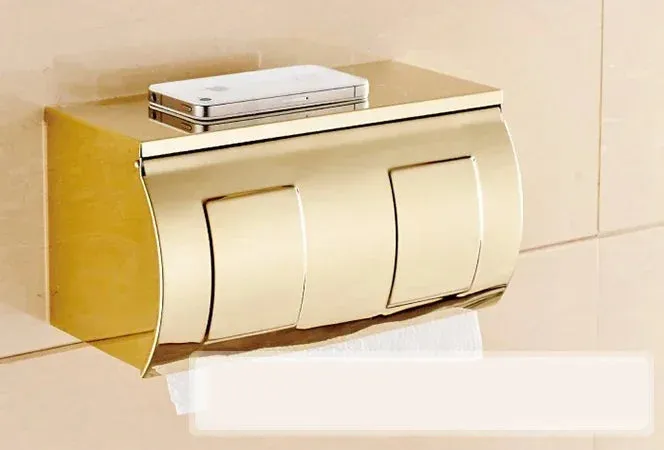 Bathroom Towel Shelf Gold Finished Bath Toilet Bathroom Accessories