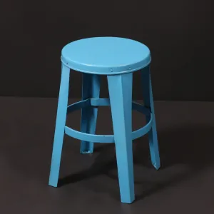 Blue Tin Stool