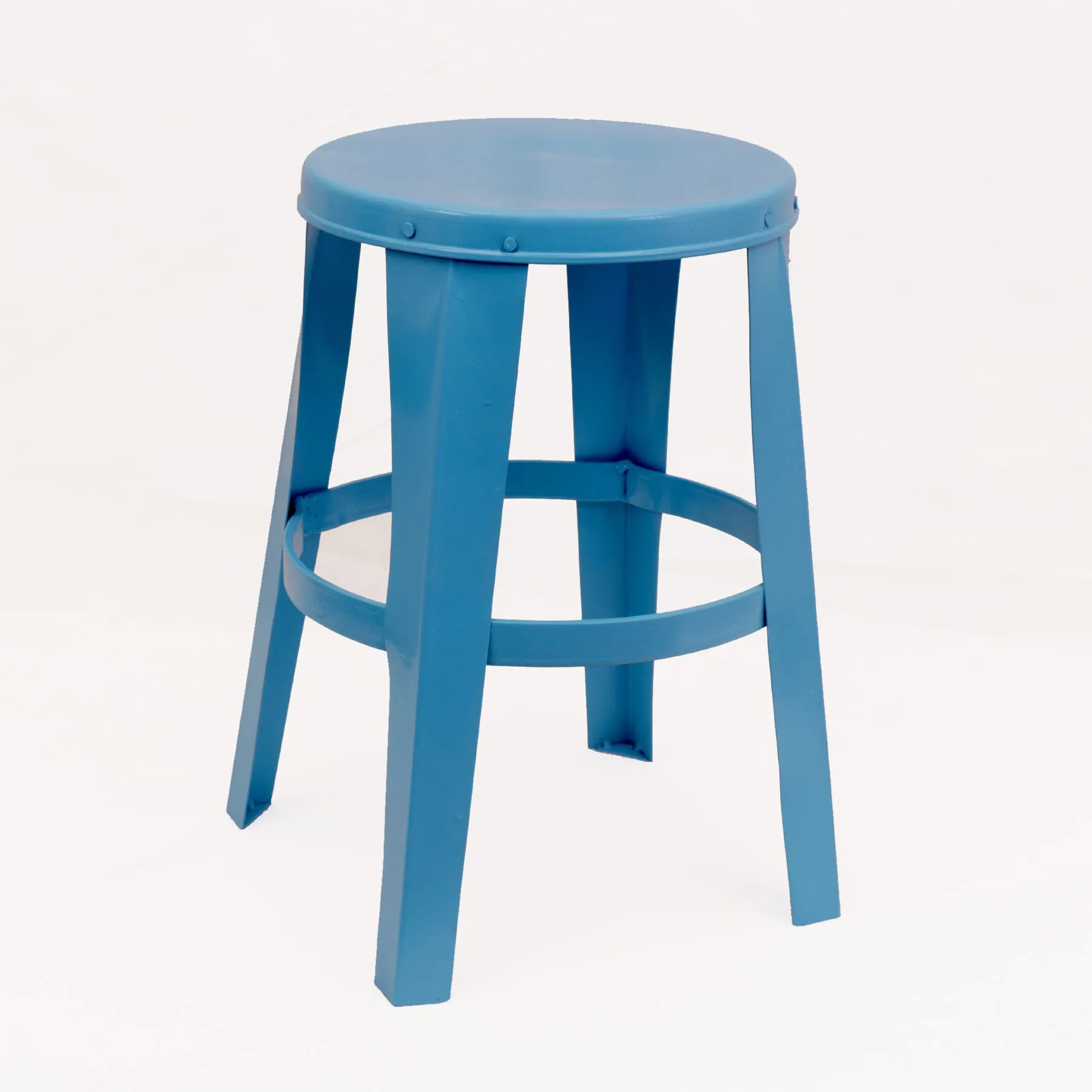 Blue Tin Stool