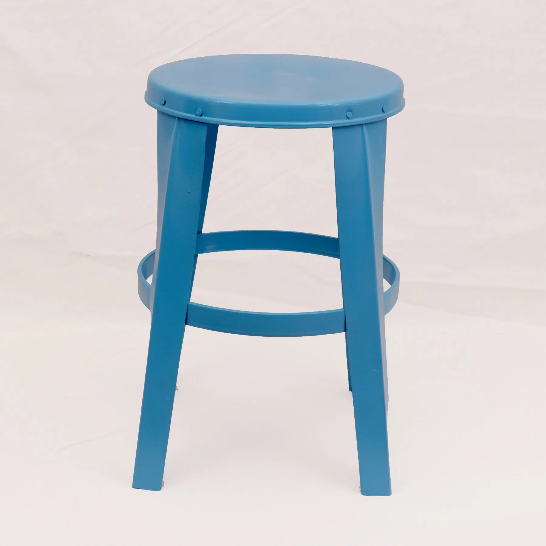 Blue Tin Stool