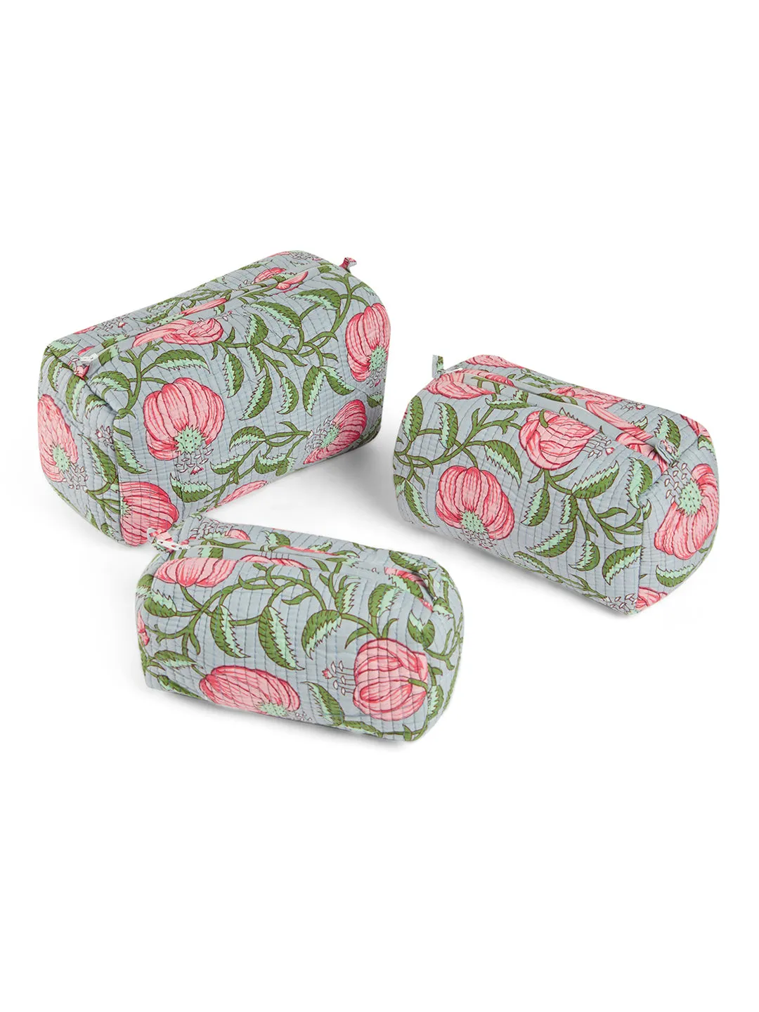 Botanical Bliss Quilted Pouches (Set of 3)