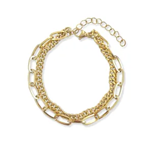 BRIGITTE GOLD DUO CHAIN BRACELET