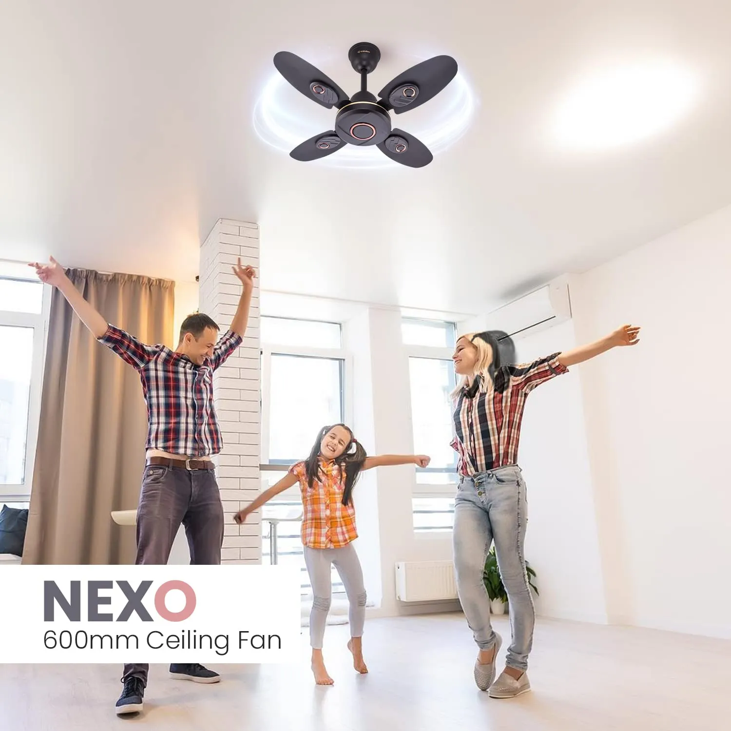 Candes Nexo Designer 600 mm /24 inch High Speed Ceiling Fan | BEE Star Rated, Noiseless & Energy Saving | Small Fan for Kitchen, Balcony & Small Room | 1 1 Year Warranty | Coffee Brown