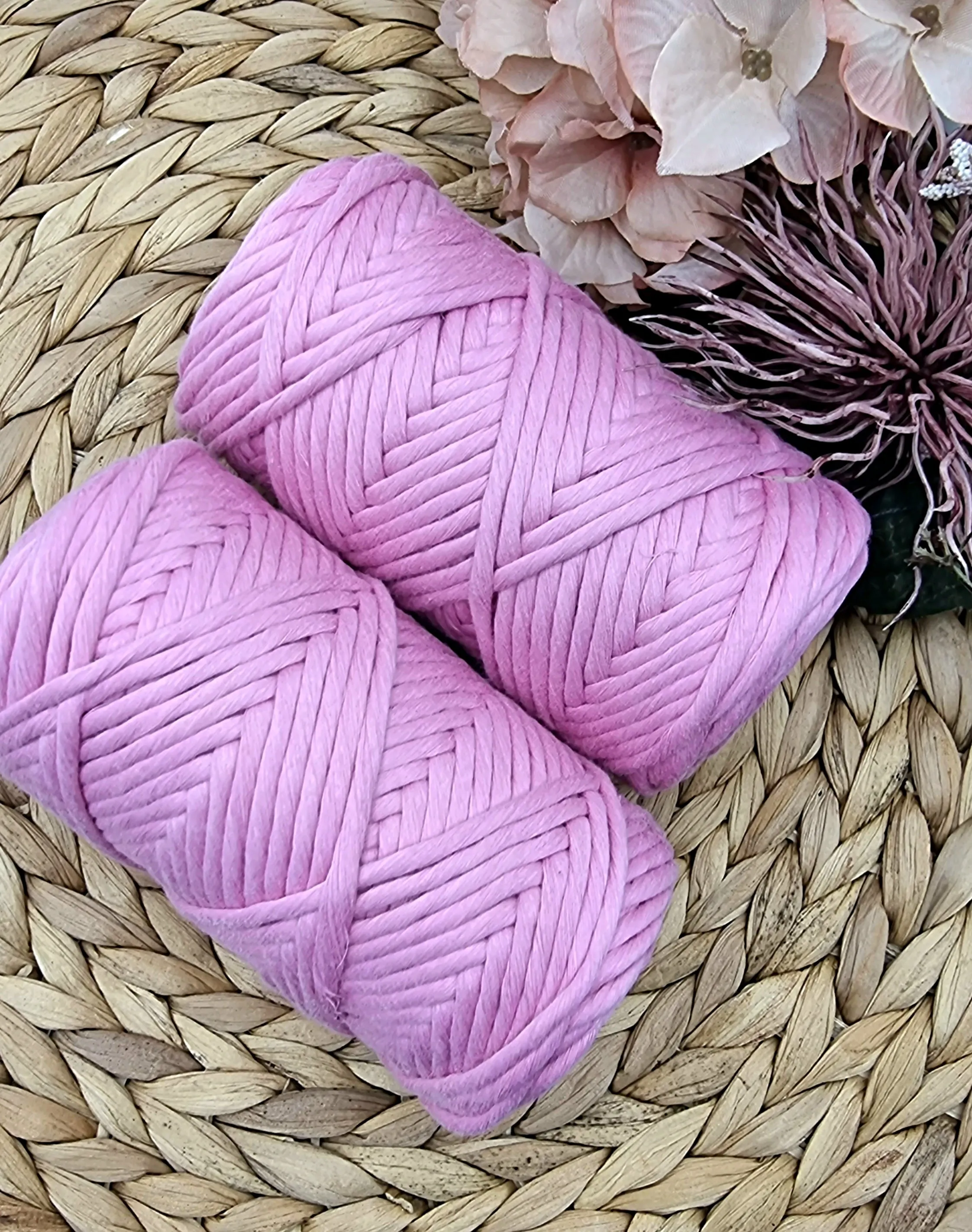 Candy Pink- 3MM  Single Strand Luxe Cotton String