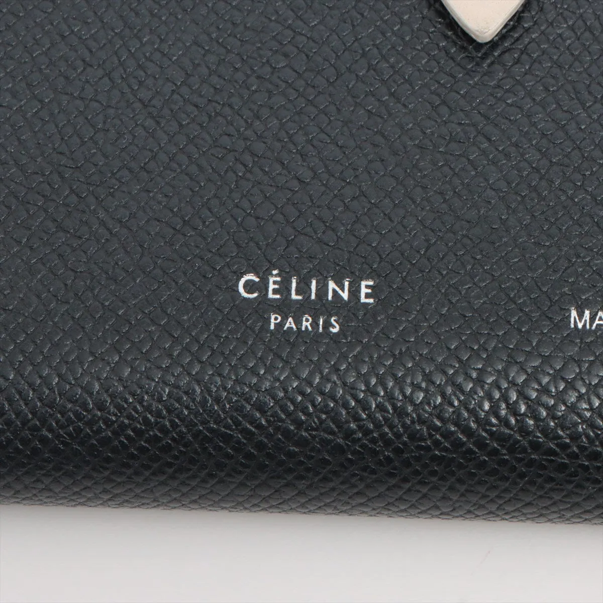 Celine Medium Bifold  Leather Compact Wallet Black x Cream