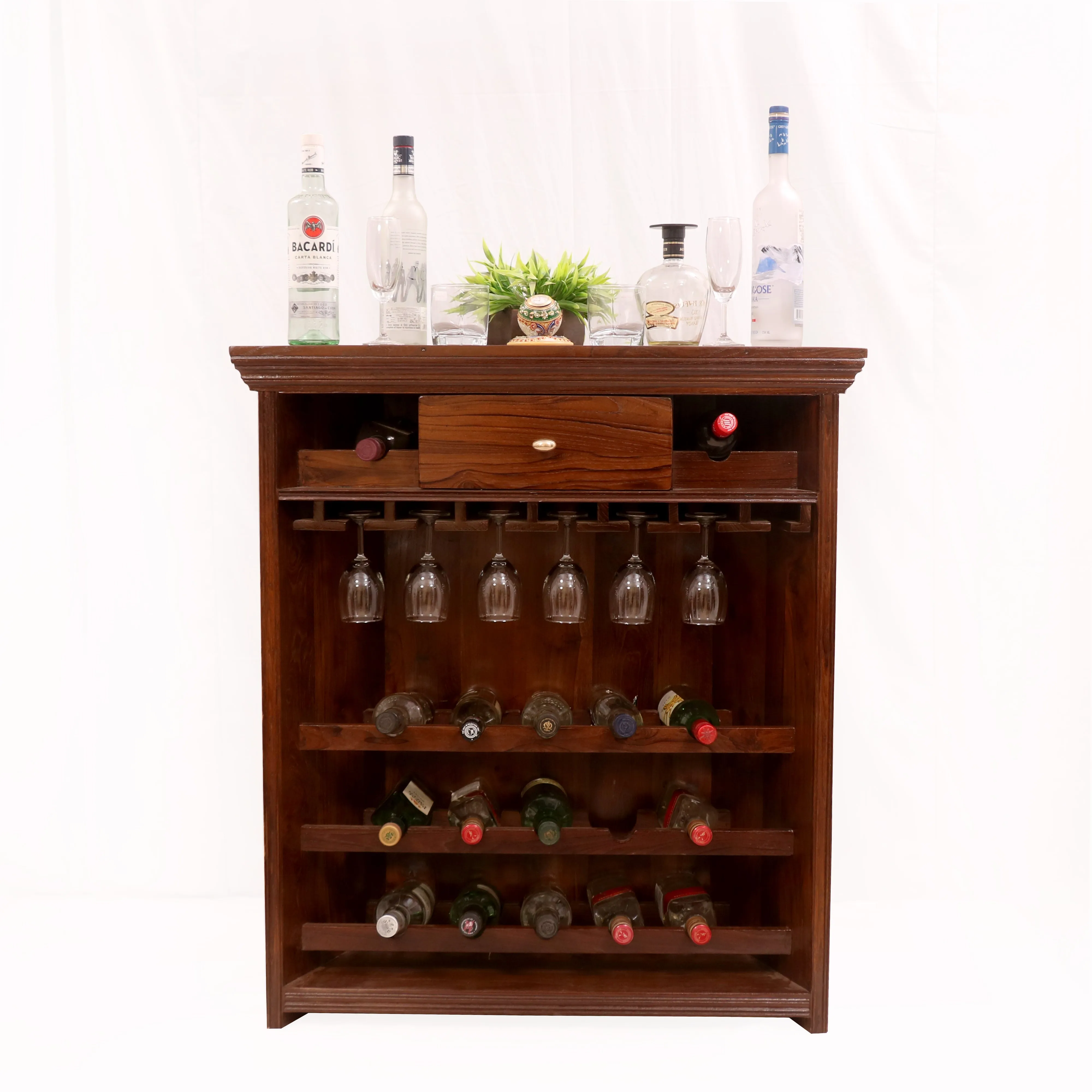 Compact Wooden Bar Cabinet