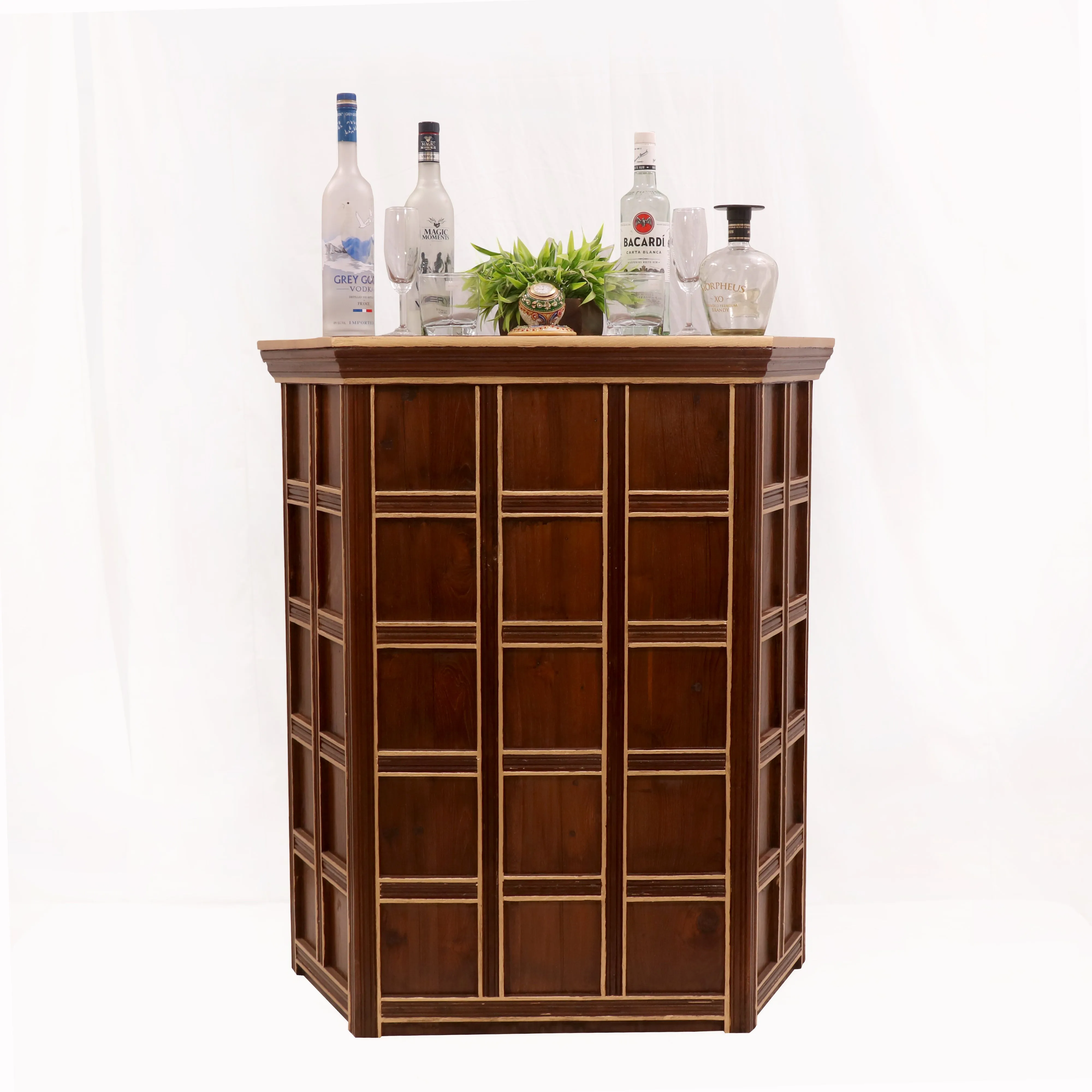 Compact Wooden Bar Cabinet