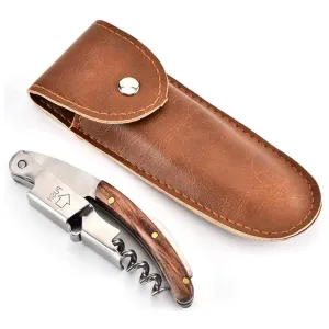 CORKSCREW OPENER (STAINLESS STEEL & NATURAL ROSEWOOD)