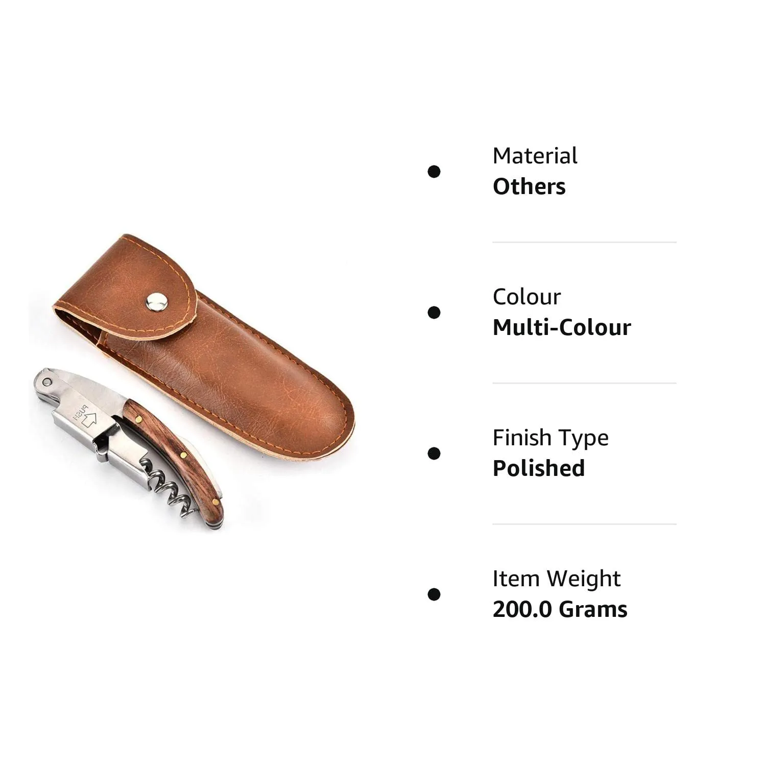 CORKSCREW OPENER (STAINLESS STEEL & NATURAL ROSEWOOD)