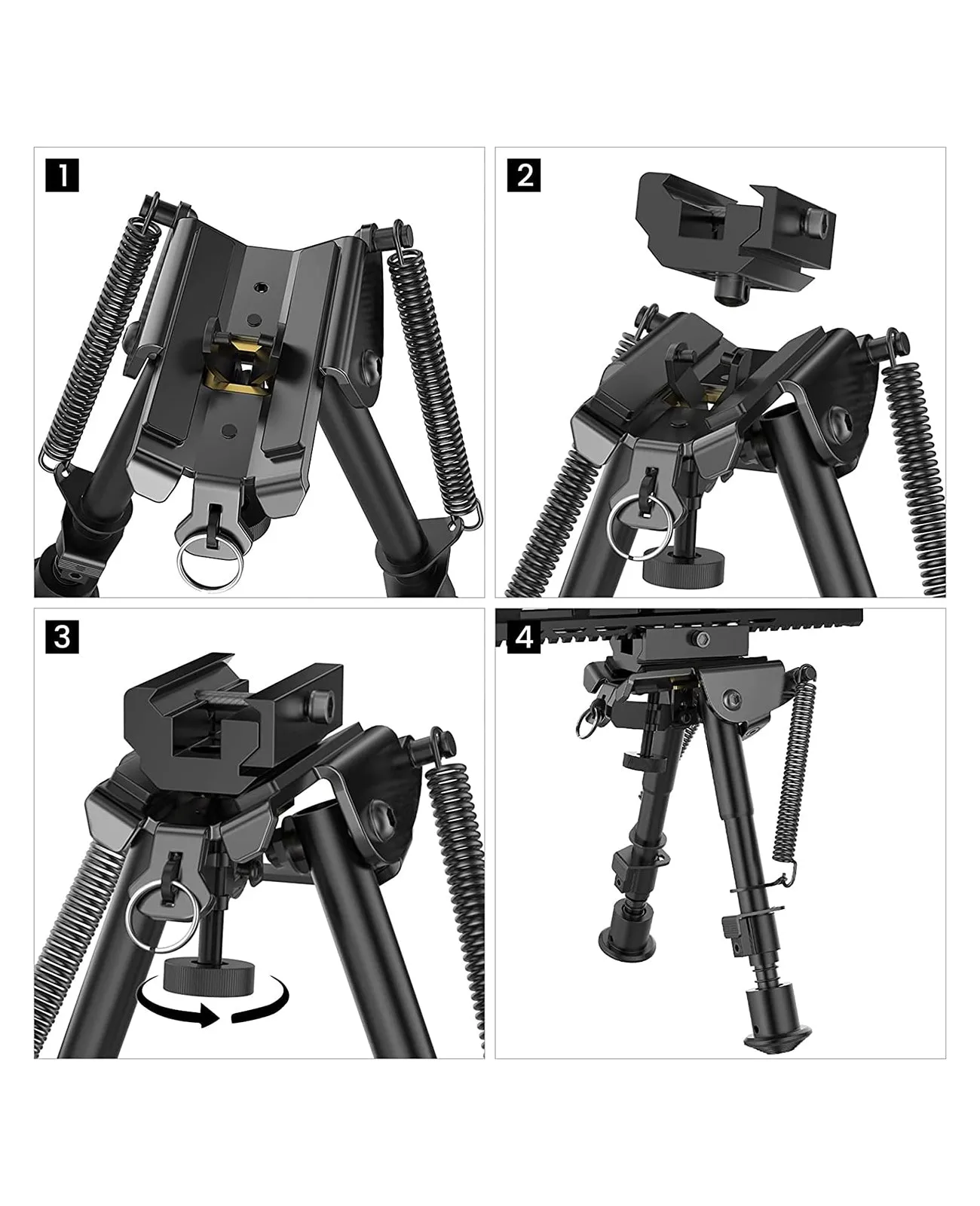 CVLIFE 6-9 Inches Rifle Bipod with Picatinny Adapter-Global