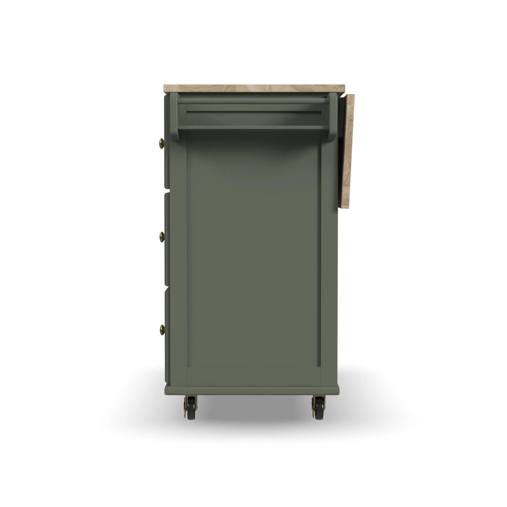 Dolly Madison Green Drop Leaf Kitchen Cart