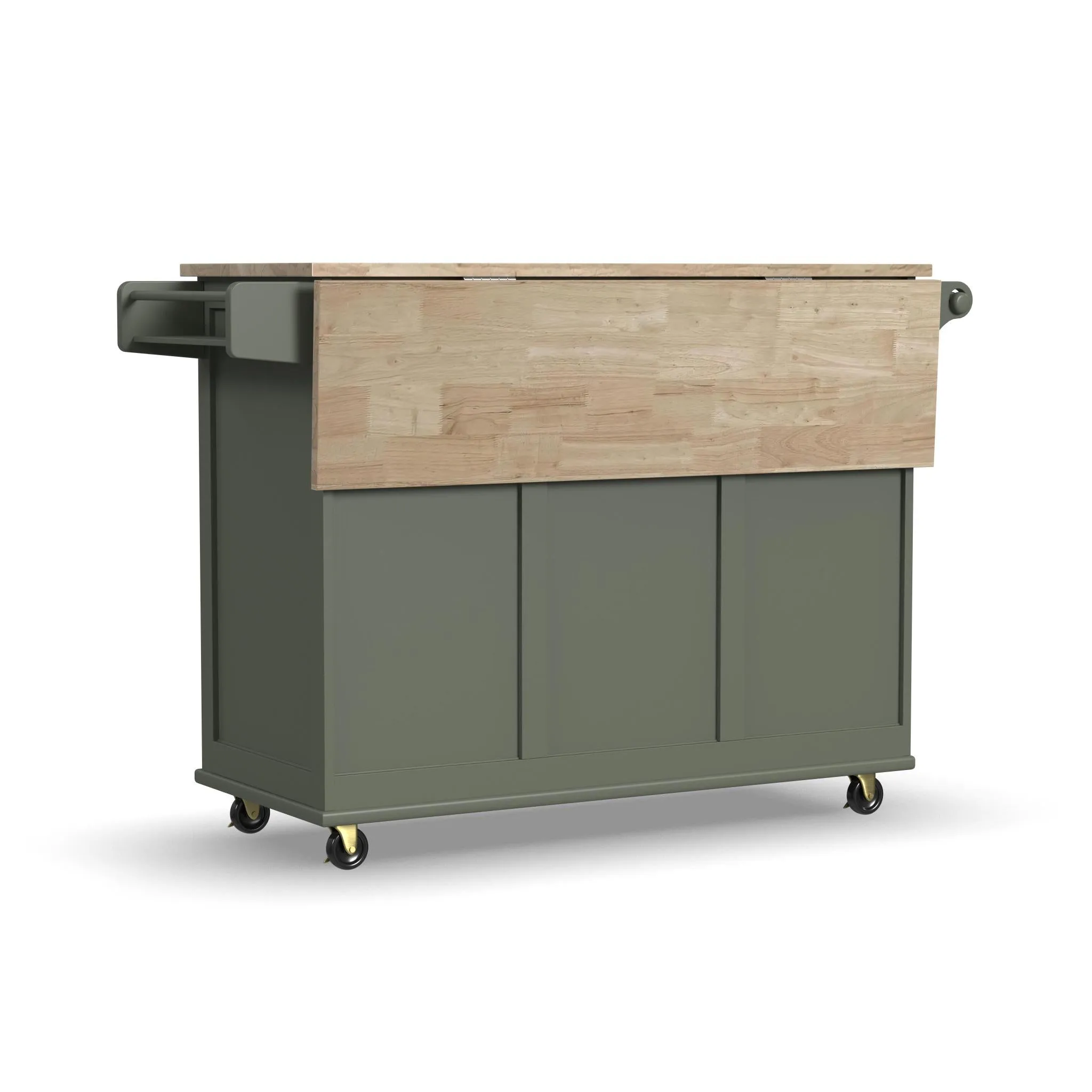 Dolly Madison Green Drop Leaf Kitchen Cart