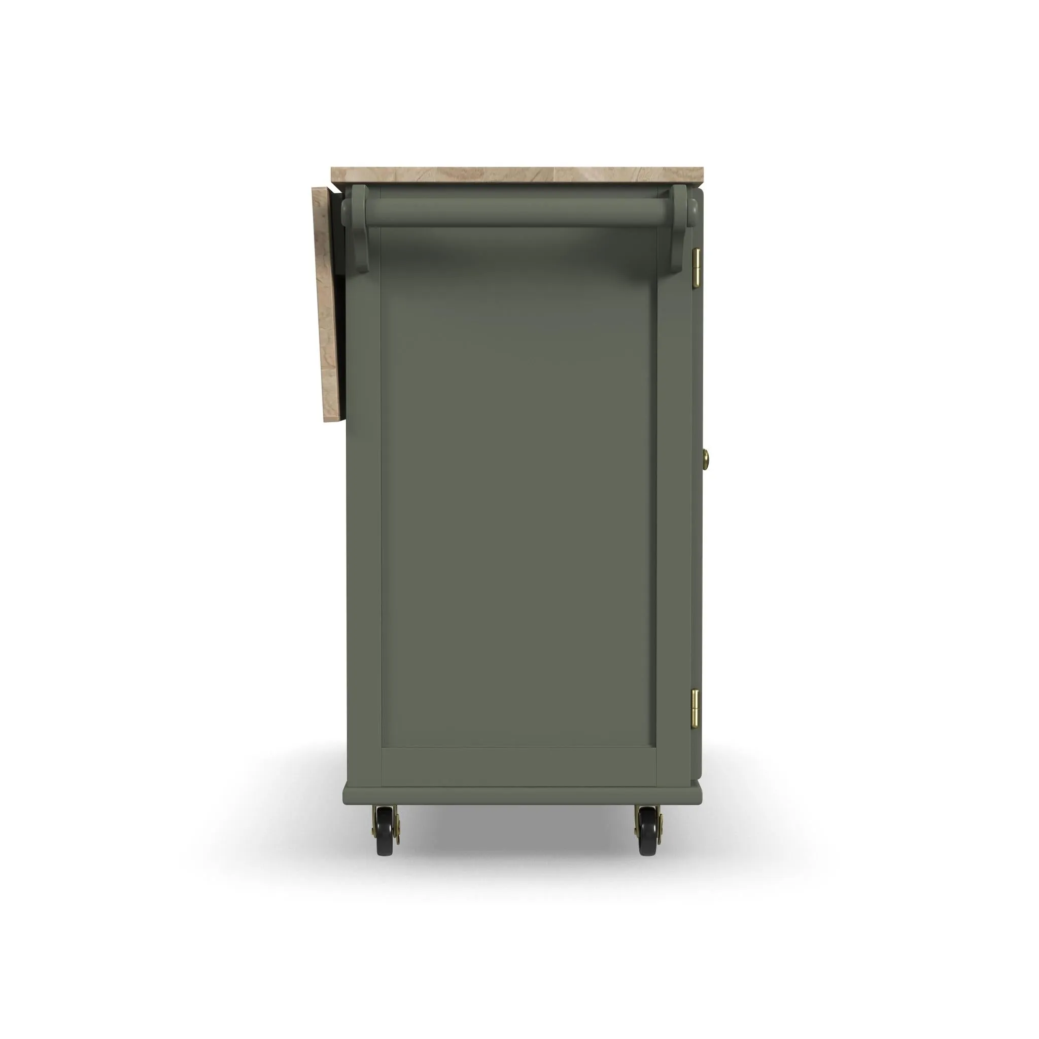 Dolly Madison Green Drop Leaf Kitchen Cart