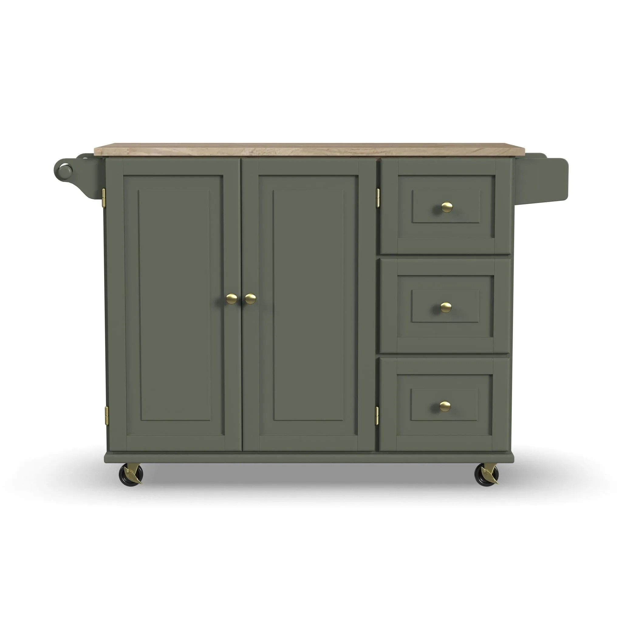 Dolly Madison Green Drop Leaf Kitchen Cart