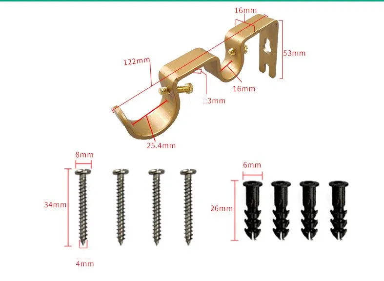 Double Rod Bracket For Household Curtain Accessories