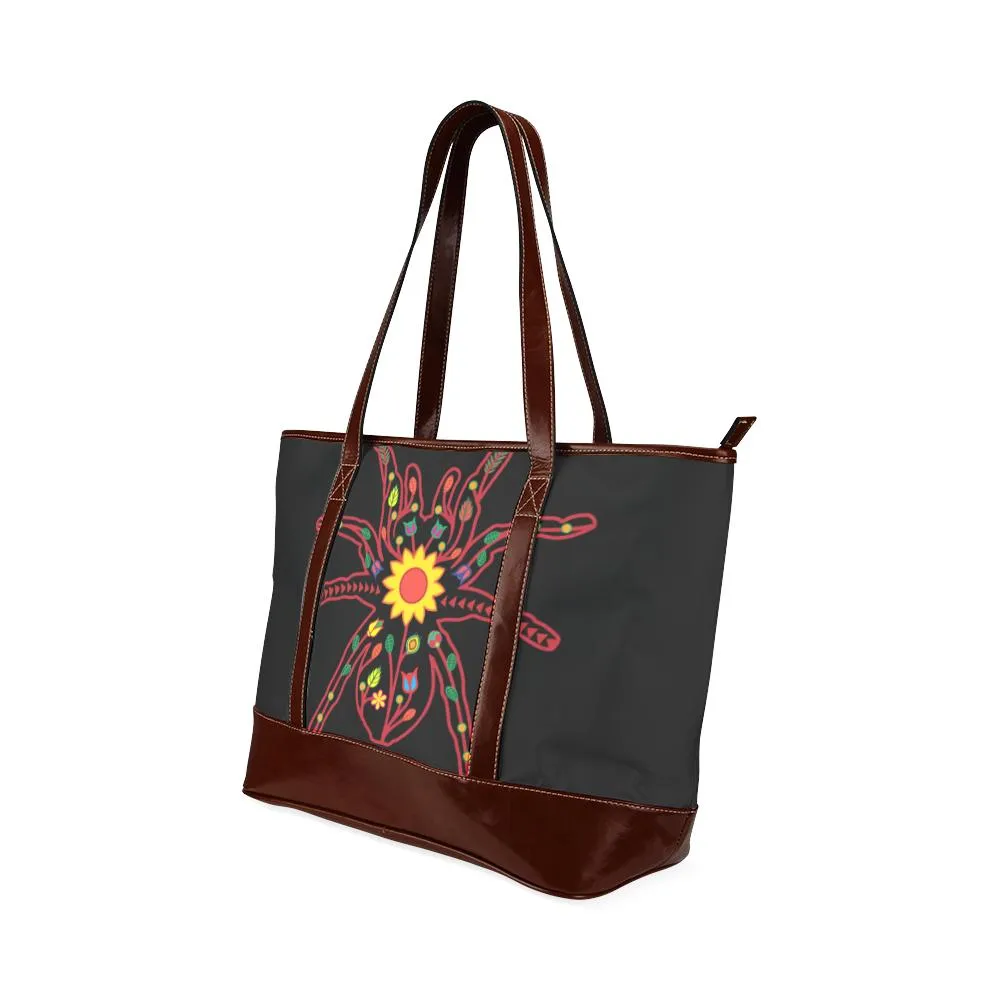 Floral Spider Tote Handbag