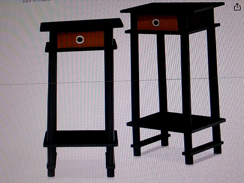 Furinno Turn N Tube End Table with Drawer Black