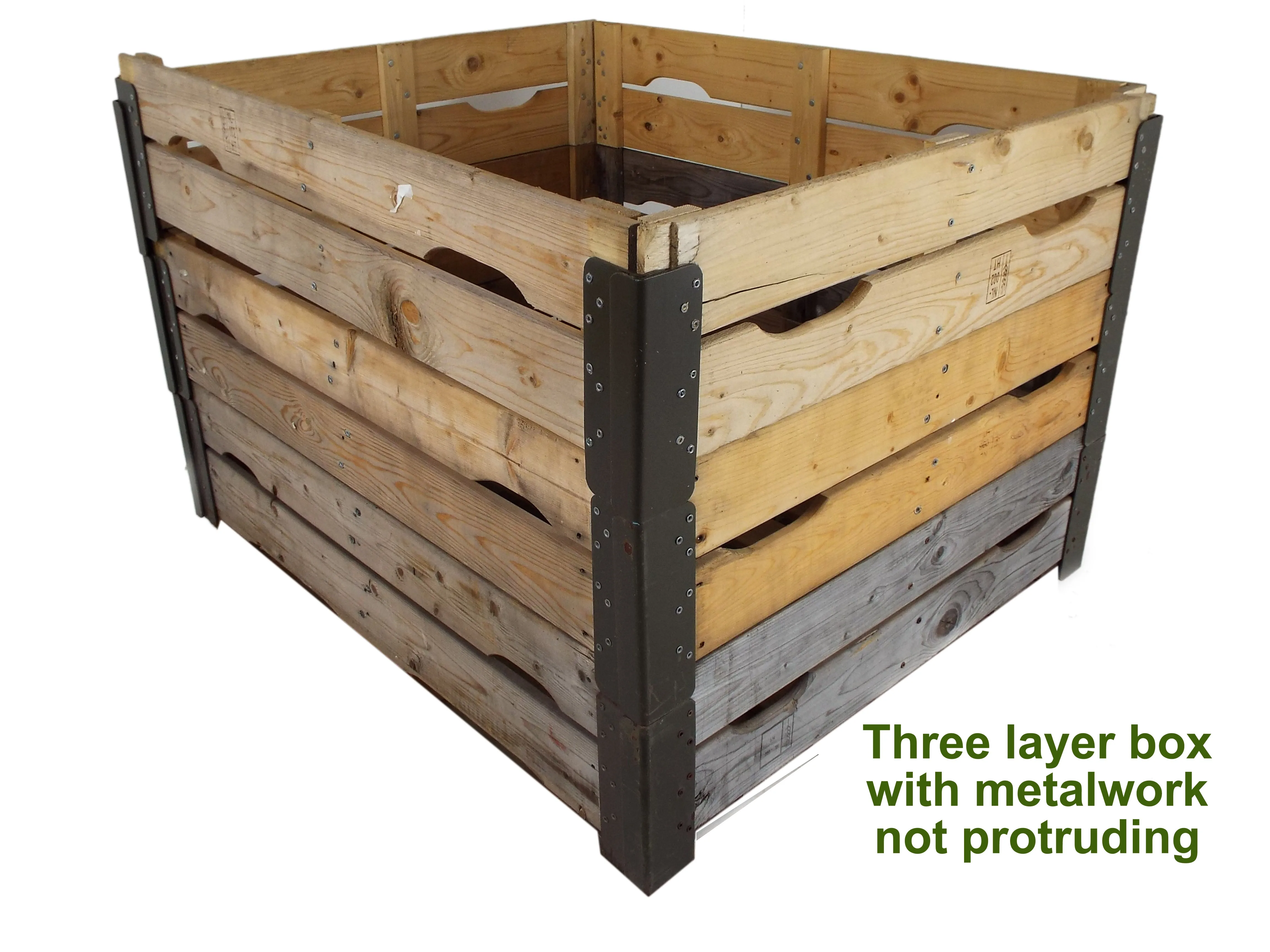 Garden storage box / Compost bin / log store - stackable heavy duty wooden crates