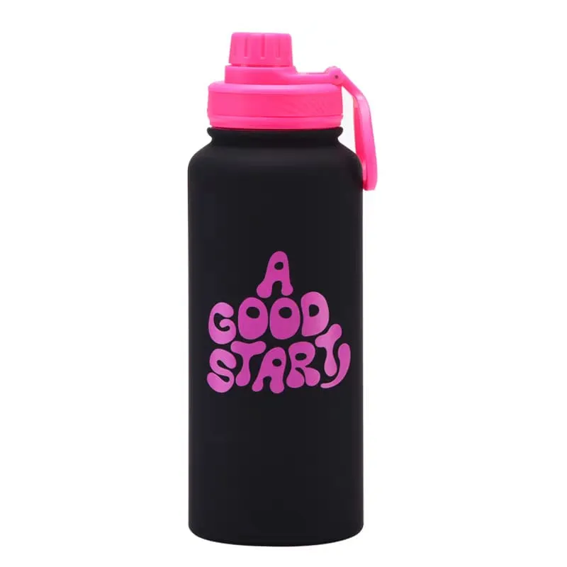 Good Vibes Stainless Steel Water Bottle - Stylish & Leakproof Design