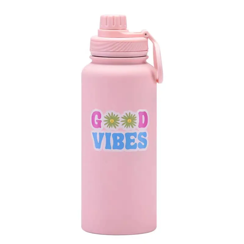 Good Vibes Stainless Steel Water Bottle - Stylish & Leakproof Design