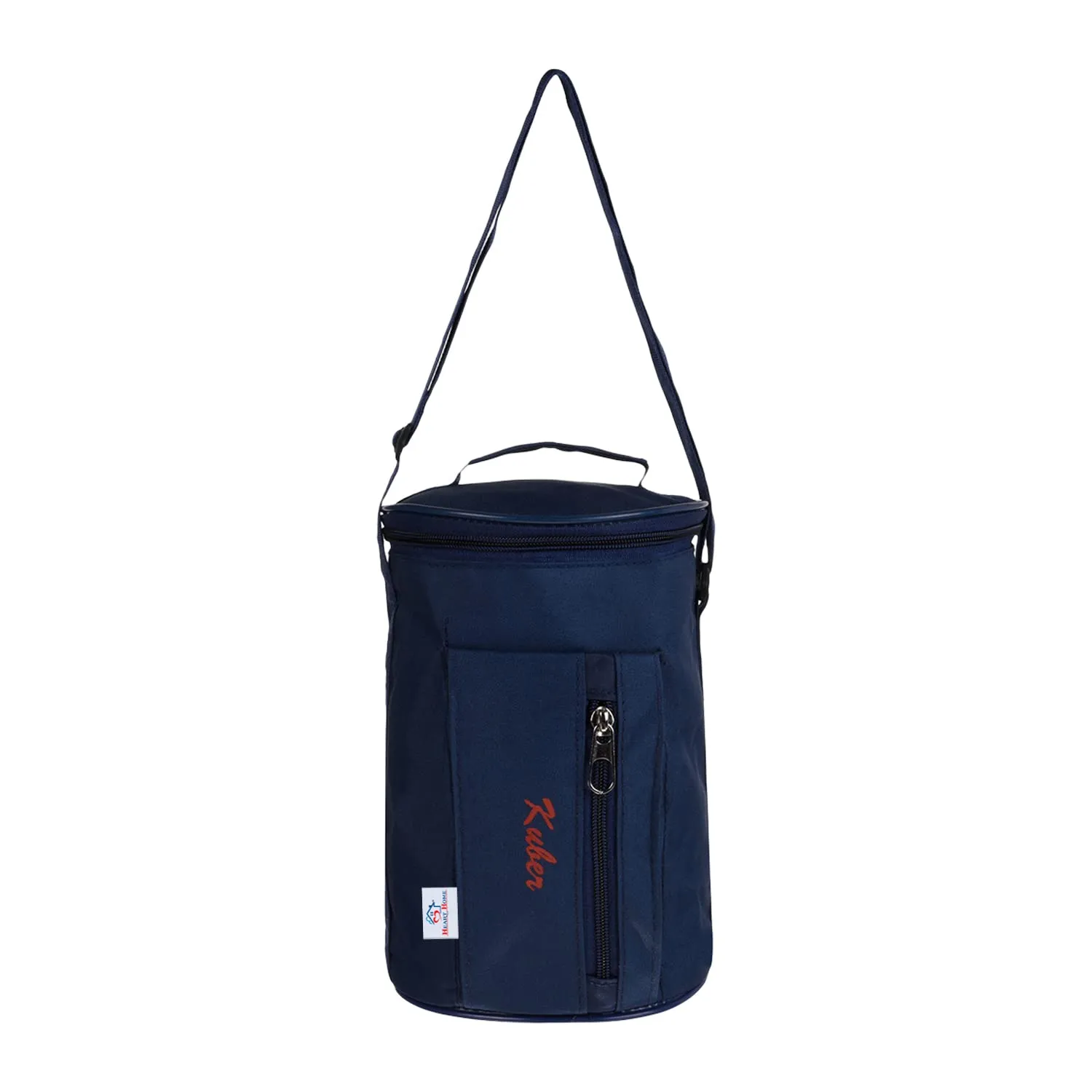 Heart Home Lunch Bag | Canvas Waterproof Tiffin Bag for Office | Adjustable Shoulder Strap with One Small Zipper Pocket | Blue