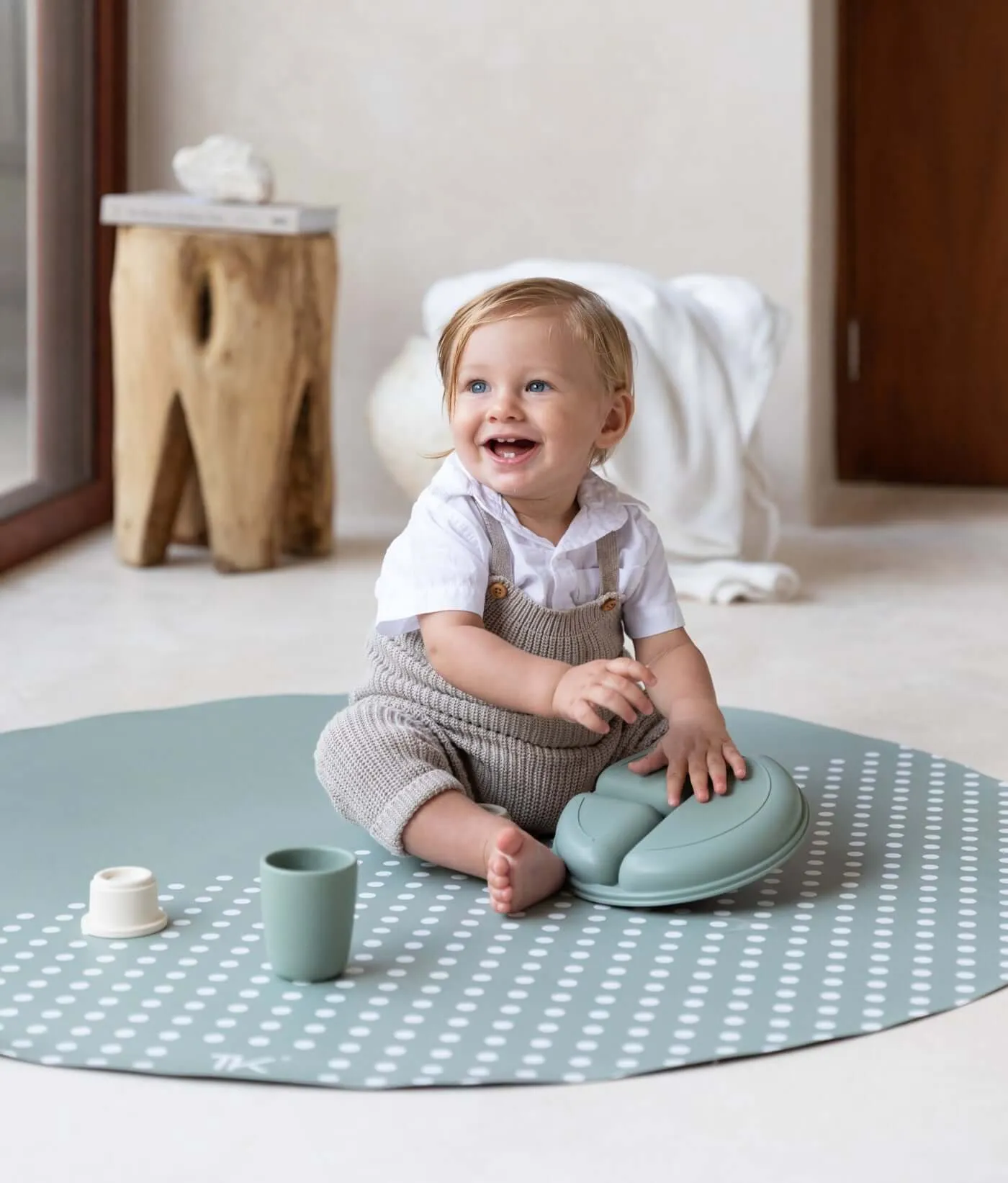 High Chair Splat Mats | Spotted - Moss