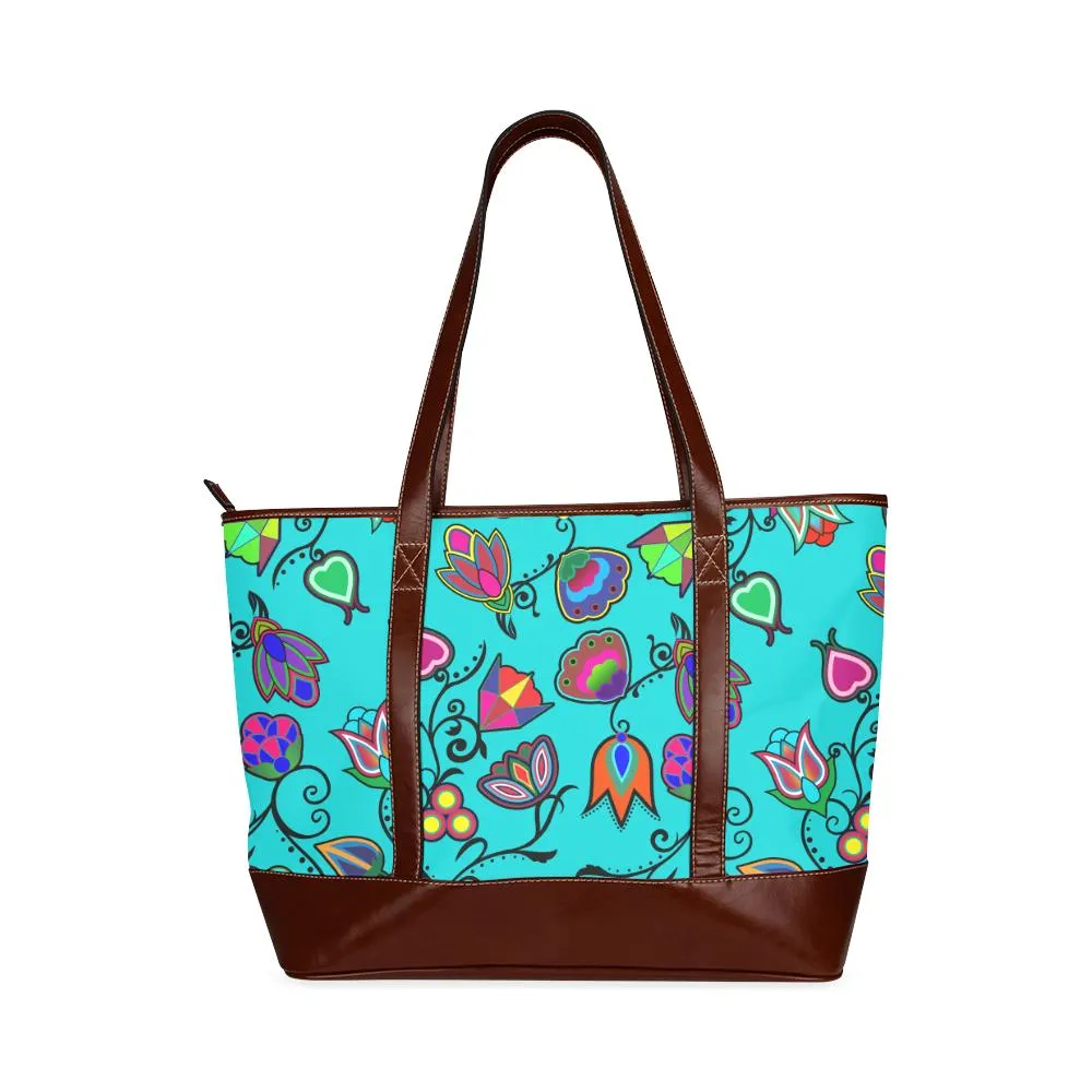 Indigenous Paisley - Sky Tote Handbag