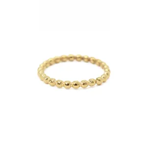 JAINA DAINTY GOLD BEADED STACKABLE RING