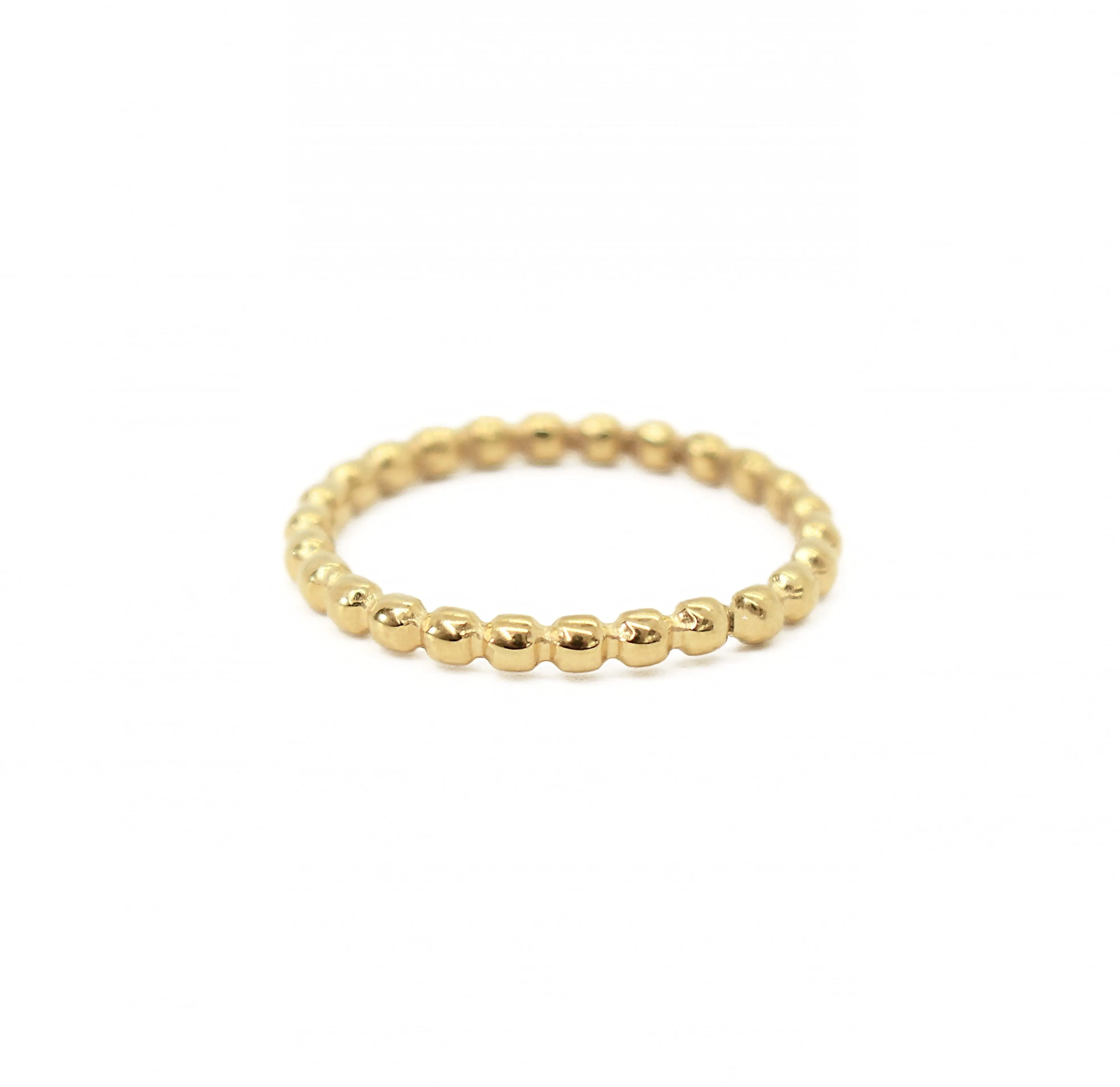 JAINA DAINTY GOLD BEADED STACKABLE RING