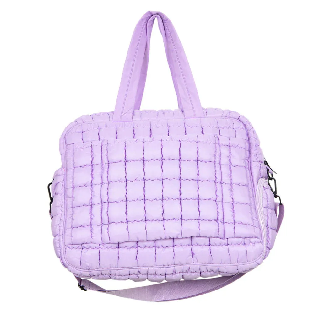 Katydid Light Purple Quilted Garment Duffel Bag w/ Pass-Thru Slip